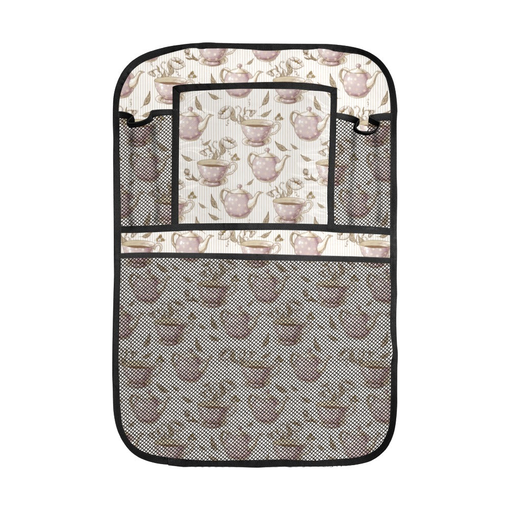Tea pots Pattern Print Design 03 Car Seat Back Organizer