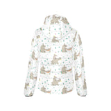 Cute Rhino pattern background Women's Padded Hooded Jacket