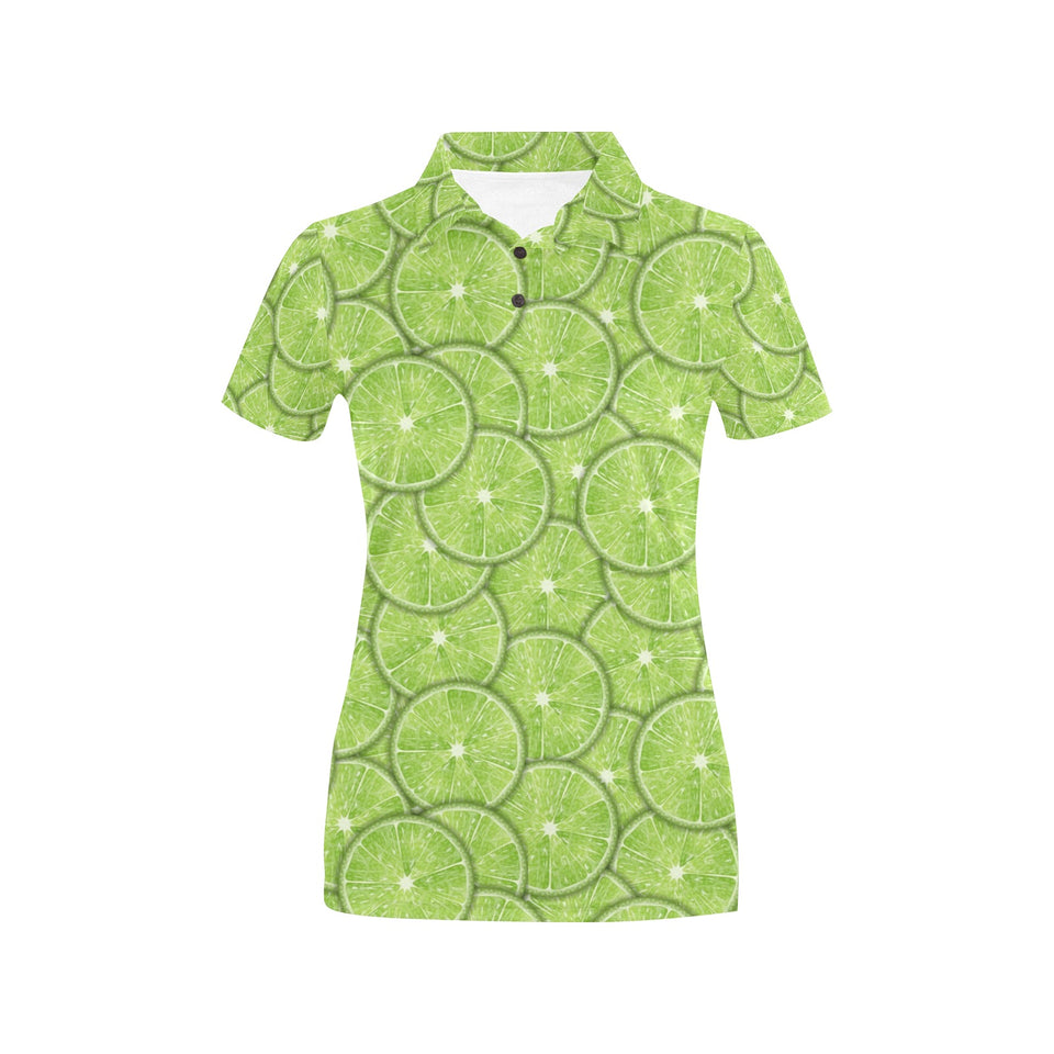 Slices of Lime pattern Women's All Over Print Polo Shirt