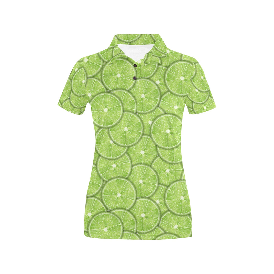 Slices of Lime pattern Women's All Over Print Polo Shirt