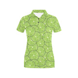 Slices of Lime pattern Women's All Over Print Polo Shirt