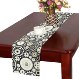 Gear Pattern Print Design 02 Table Runner