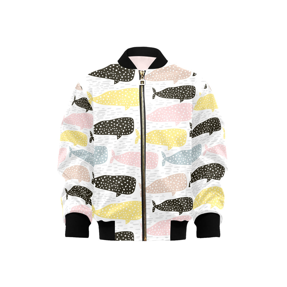 Whale dot pattern Kids' Boys' Girls' Bomber Jacket
