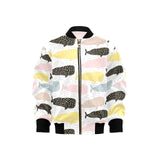 Whale dot pattern Kids' Boys' Girls' Bomber Jacket