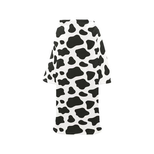 Cow skin pattern Blanket Robe with Sleeves