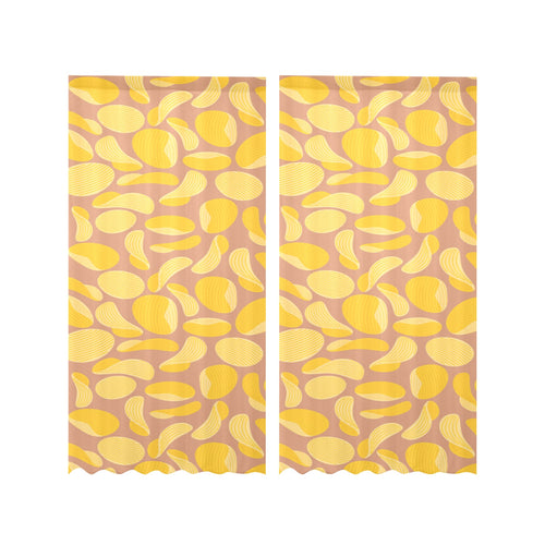 Potato Chips Pattern Print Design 01 Gauze Curtain