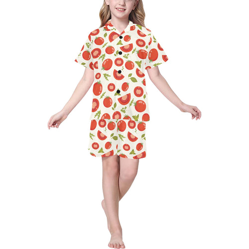 Tomato pattern Kids' Boys' Girls' V-Neck Short Pajama Set