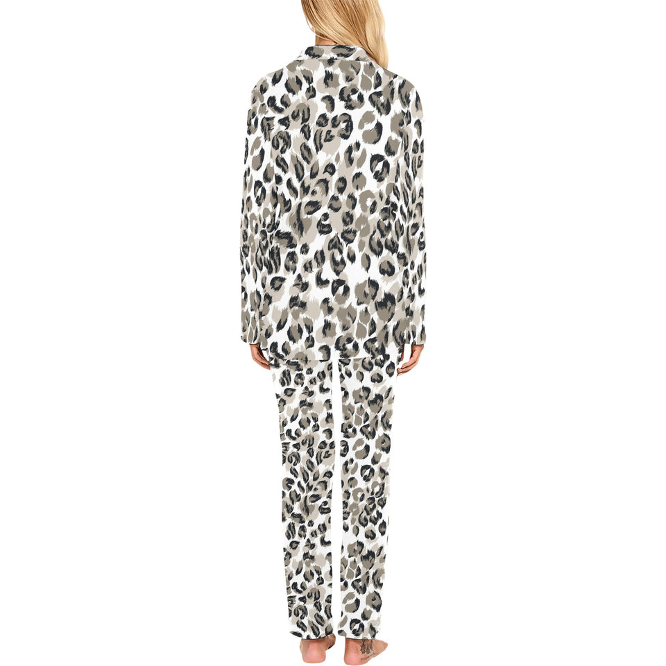 Leopard skin print pattern Women's Long Pajama Set