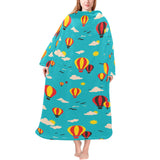 Hot Air Balloon Sky Pattern Blanket Robe with Sleeves