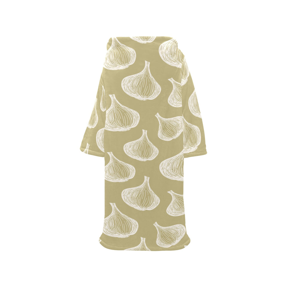 Garlic design pattern Blanket Robe with Sleeves
