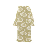 Garlic design pattern Blanket Robe with Sleeves