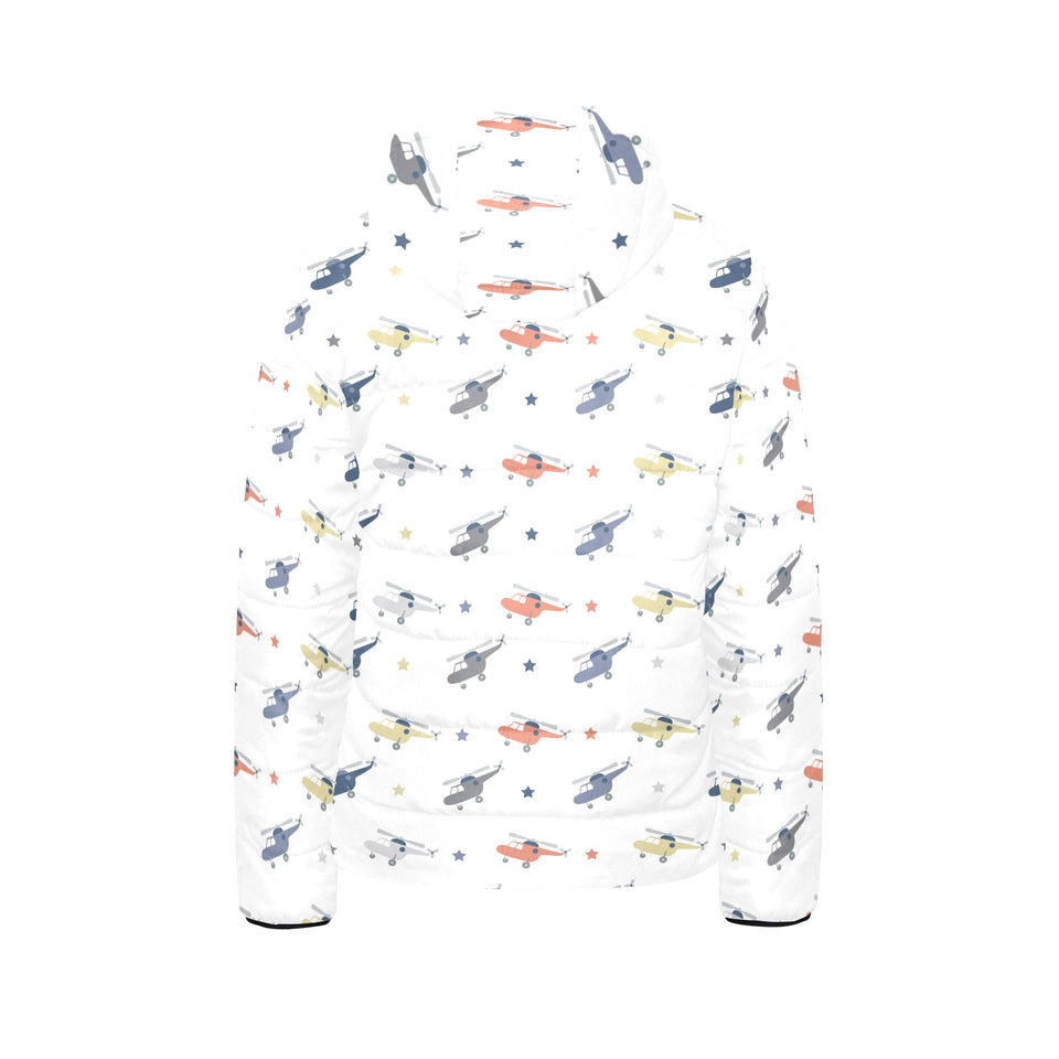Cute helicopter star pattern Kids' Boys' Girls' Padded Hooded Jacket