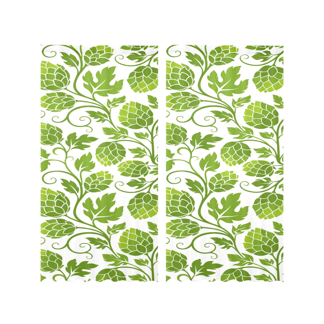 Hop design pattern Gauze Curtain