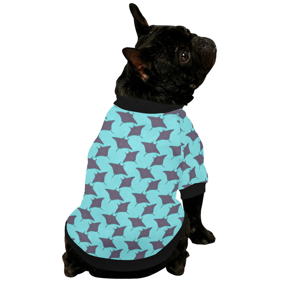 Stingray Pattern Print Design 02 All Over Print Pet Dog Round Neck Fuzzy Shirt
