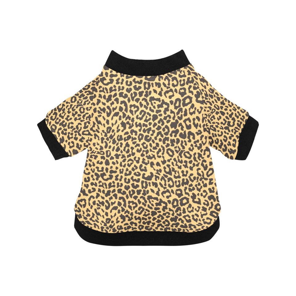 Leopard skin print All Over Print Pet Dog Round Neck Fuzzy Shirt