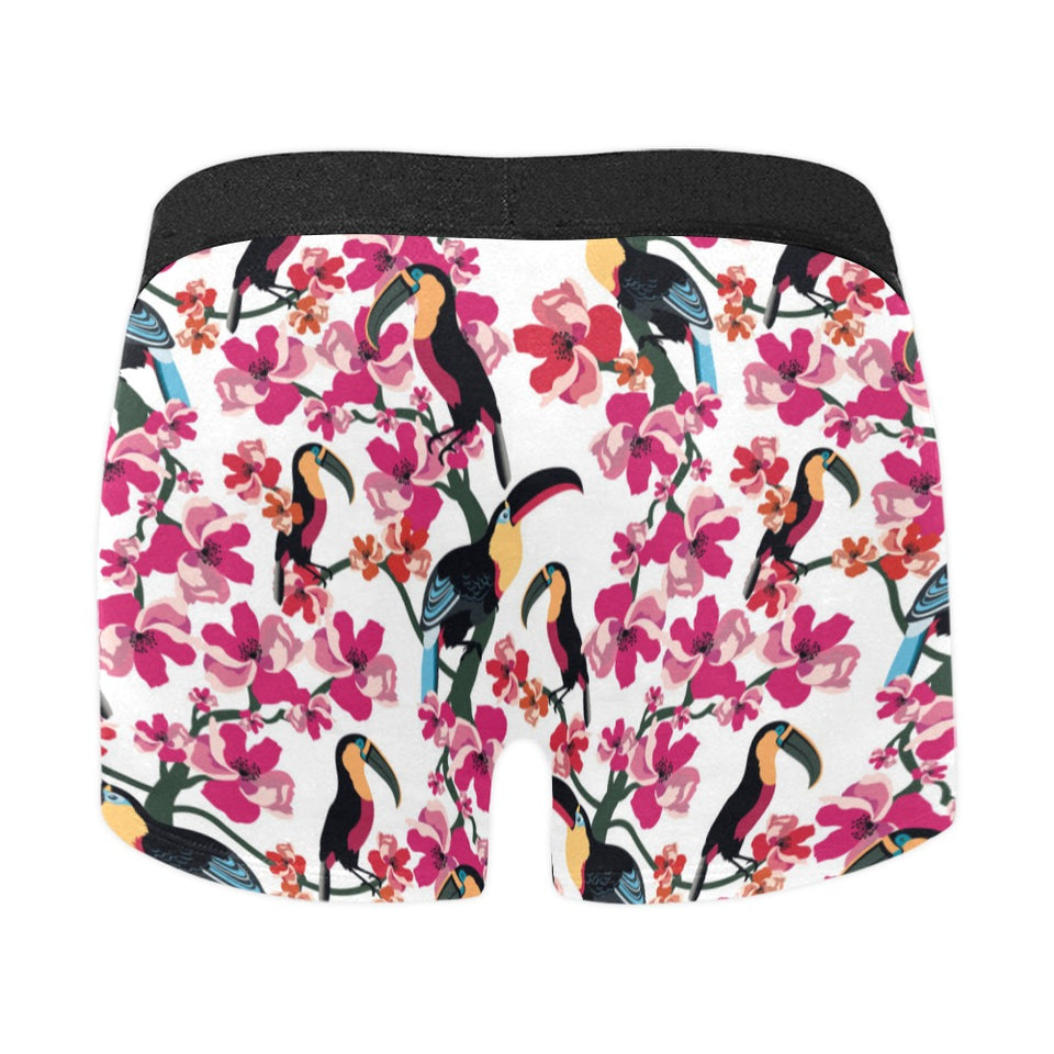 Toucan flower design pattern Men's All Over Print Boxer Briefs Men's Underwear