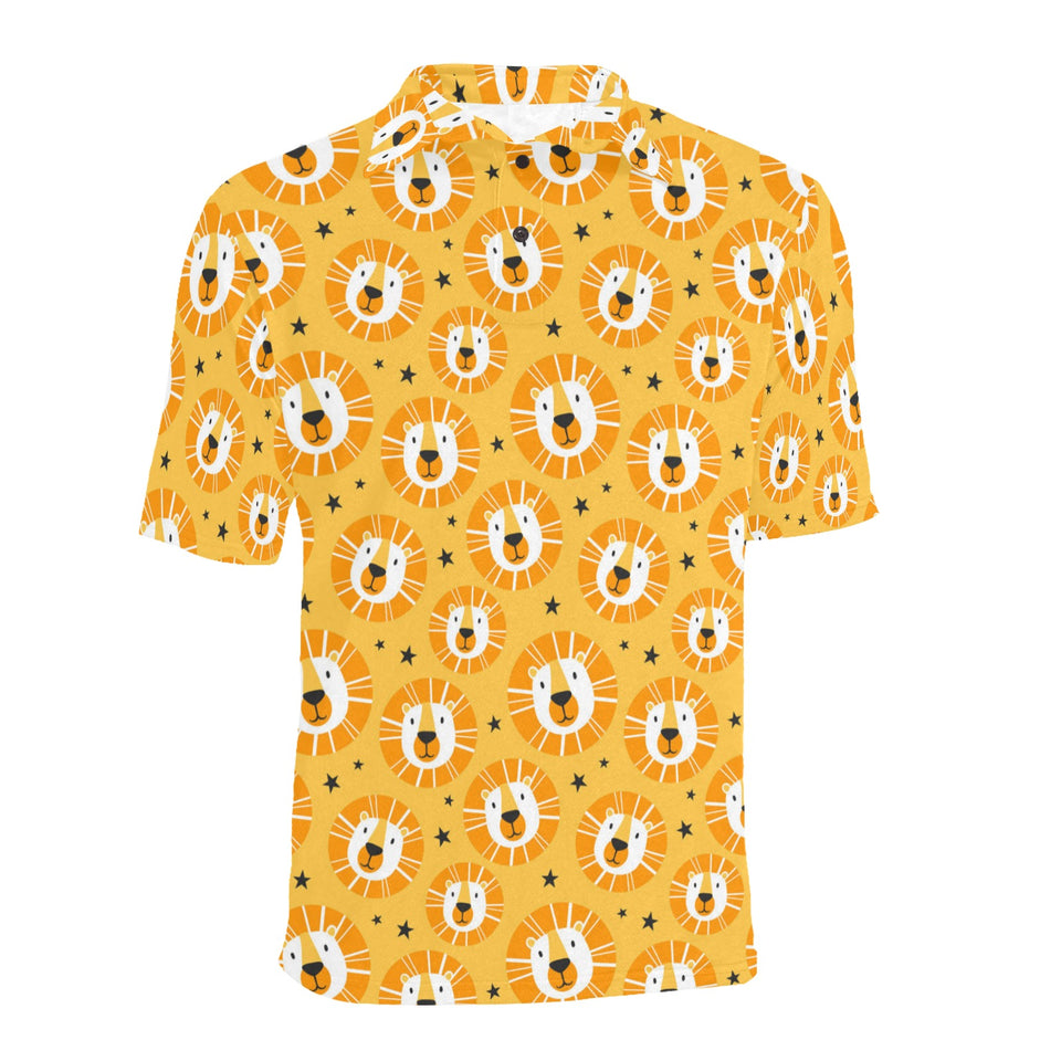 Lion Pattern Print Design 03 Men's All Over Print Polo Shirt