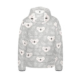 Cute koala leaves pattern Kids' Boys' Girls' Padded Hooded Jacket