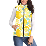 lemon design pattern Women's Padded Vest