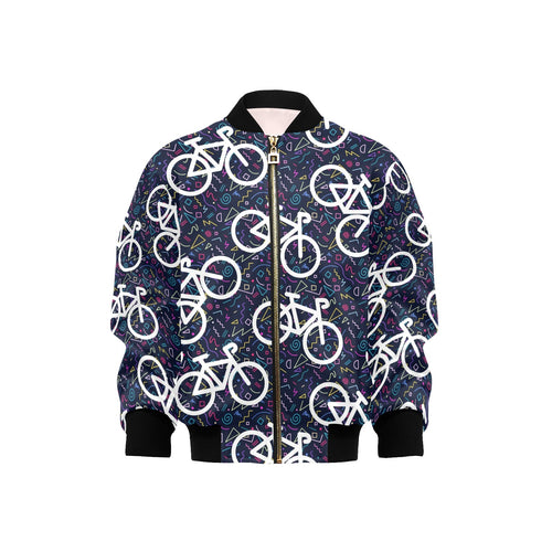 Bicycle Pattern Print Design 03 Kids' Boys' Girls' Bomber Jacket