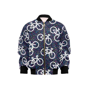 Bicycle Pattern Print Design 03 Kids' Boys' Girls' Bomber Jacket