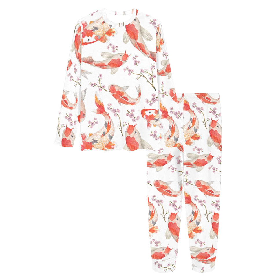 Watercolor Koi Fish Carp Fish pattern Women's All Over Print Pajama Set