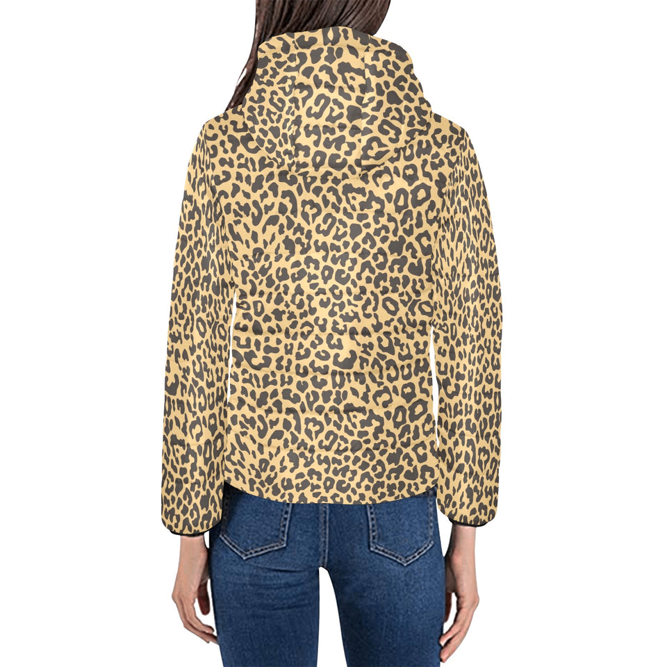 Leopard skin print Women's Padded Hooded Jacket