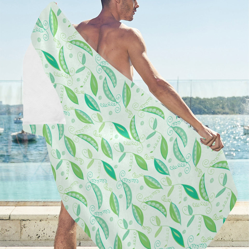 Green Peas Pattern Print Design 01 Beach Towel