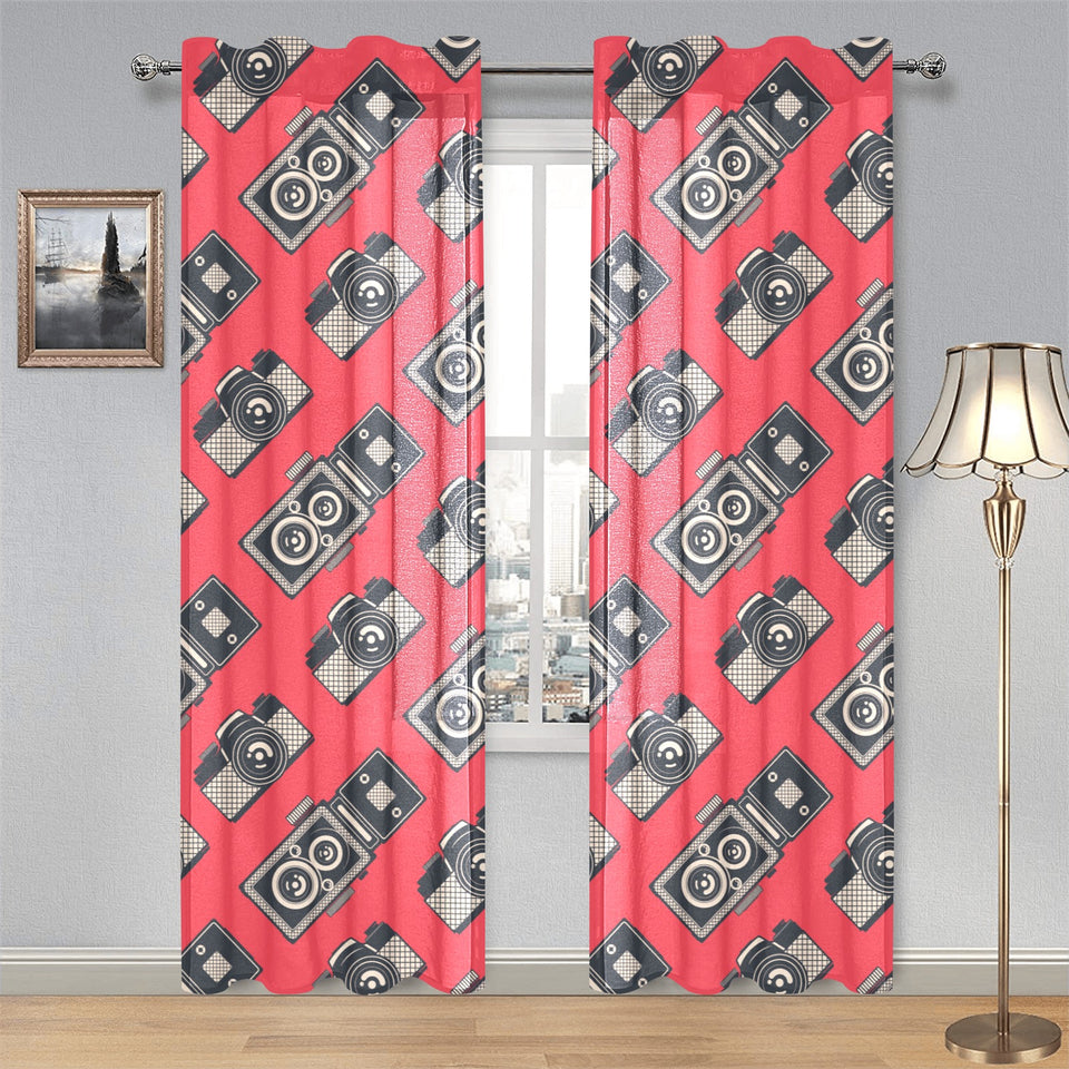 Camera Pattern Print Design 05 Gauze Curtain