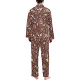 Coffee bean flower pattern Men's Long Pajama Set