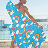 Rainbows Sky Clouds Pattern Beach Towel