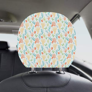 Coral Reef Pattern Print Design 02 Car Headrest Cover