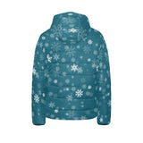 Snowflake pattern dark background Kids' Boys' Girls' Padded Hooded Jacket