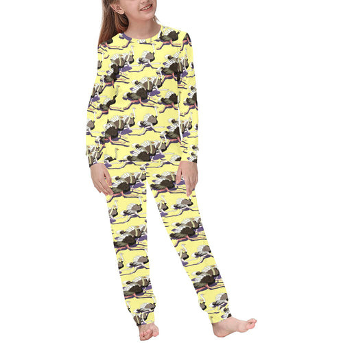 Ostrich Pattern Print Design 04 Kids' Boys' Girls' All Over Print Pajama Set