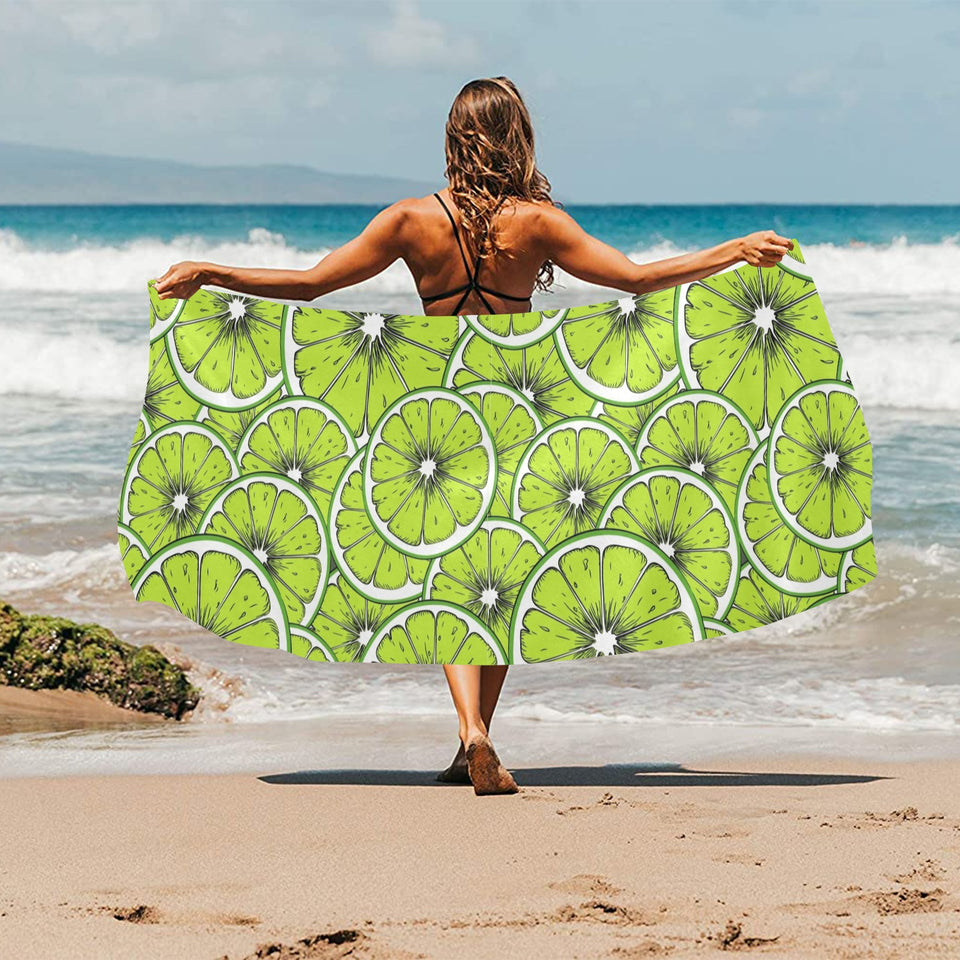 Slices of Lime design pattern Beach Towel