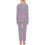 Blue Red Eiffel Tower Pattern Print Design 02 Women's All Over Print Pajama Set
