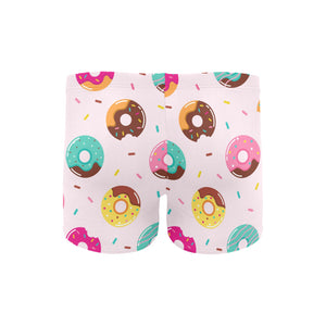 Donut pattern glaze pink background Men's Swimming Trunks