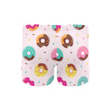 Donut pattern glaze pink background Men's Swimming Trunks