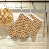 Egypt Hieroglyphics Pattern Print Design 02 Heat Resistant Oven Mitts