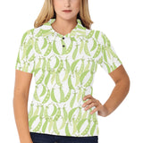 Green Peas Pattern Print Design 03 Women's All Over Print Polo Shirt