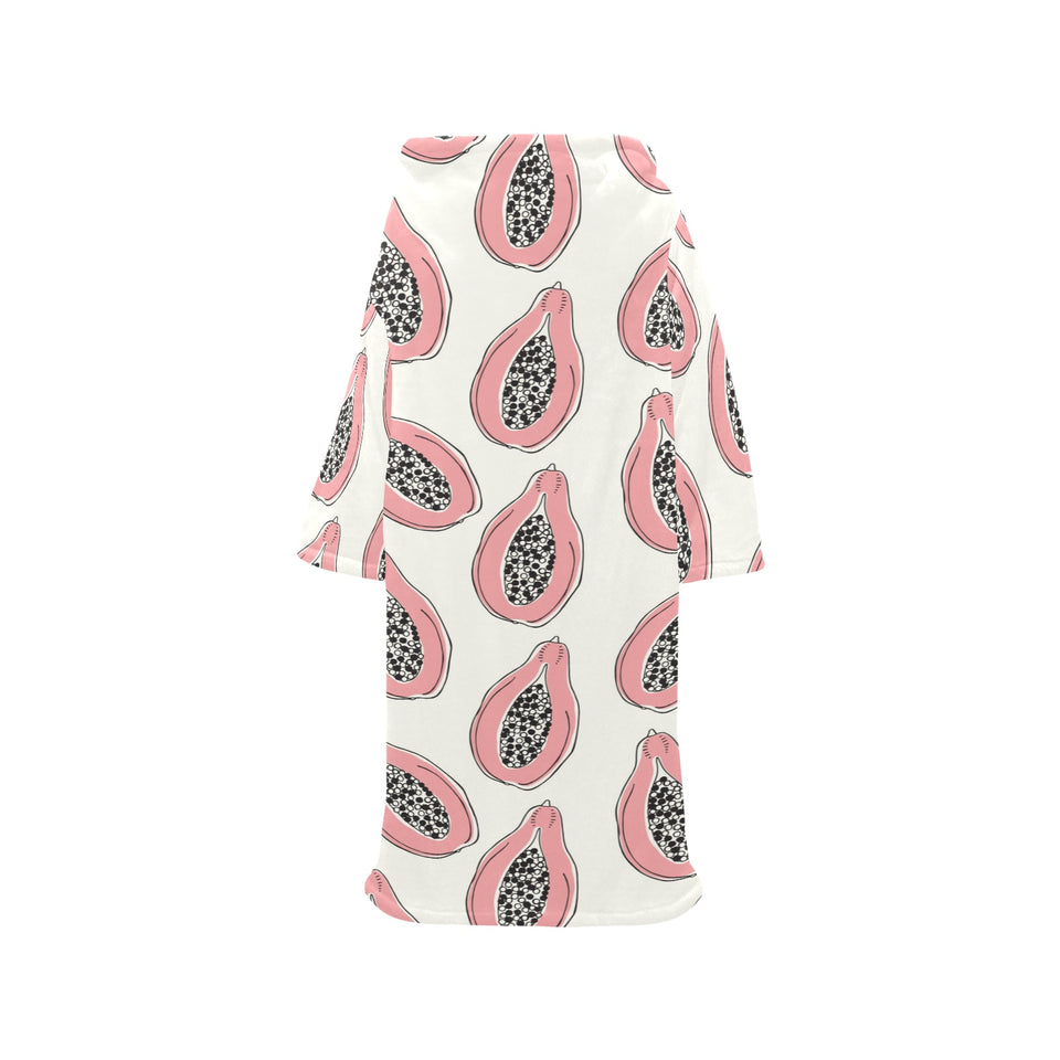 papaya pattern Blanket Robe with Sleeves