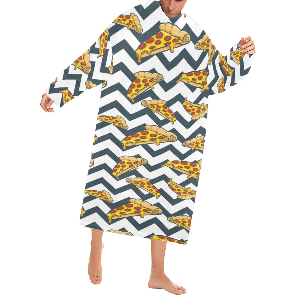 Pizza design pattern Blanket Robe with Sleeves