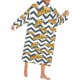 Pizza design pattern Blanket Robe with Sleeves
