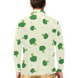 Broccoli pattern Men's Long Sleeve Polo Shirt