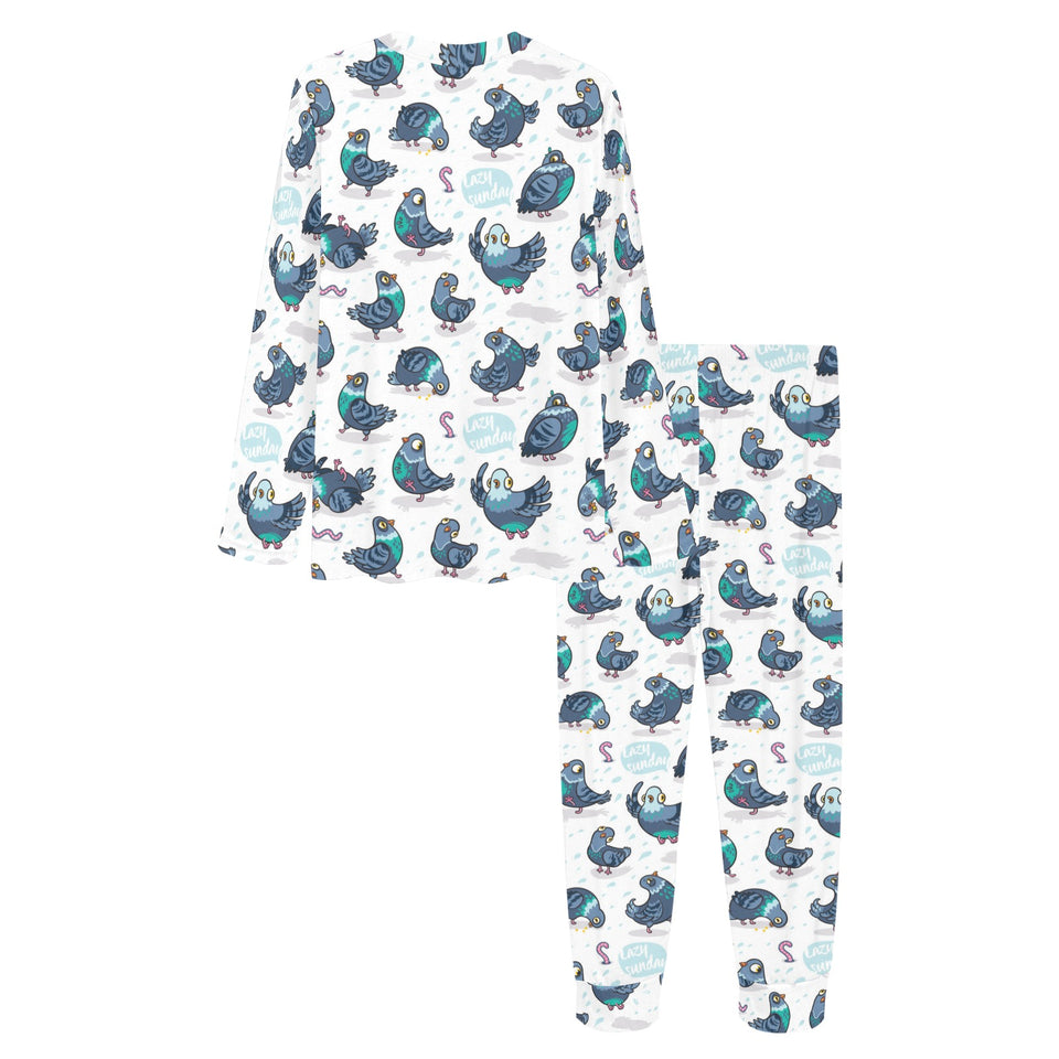 Pigeon Pattern Print Design 02 Women's All Over Print Pajama Set