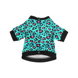 Green leopard skin print pattern All Over Print Pet Dog Round Neck Fuzzy Shirt