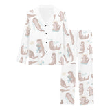 Cute sea otters pattern Women's Long Pajama Set