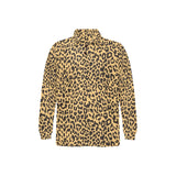 Leopard skin print Men's Long Sleeve Polo Shirt