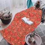 Red Tomato Pattern Blanket Robe with Sleeves