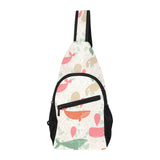 Cute whale pattern All Over Print Chest Bag